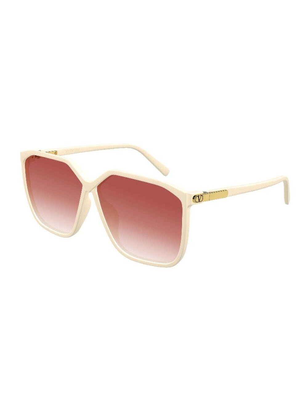 New Valentino Women's Sunglasses White Red Lens Injected Frame VG0025S 004 59